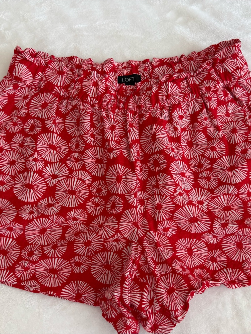 LOFT Red and White Floral-Print Women’s Shorts